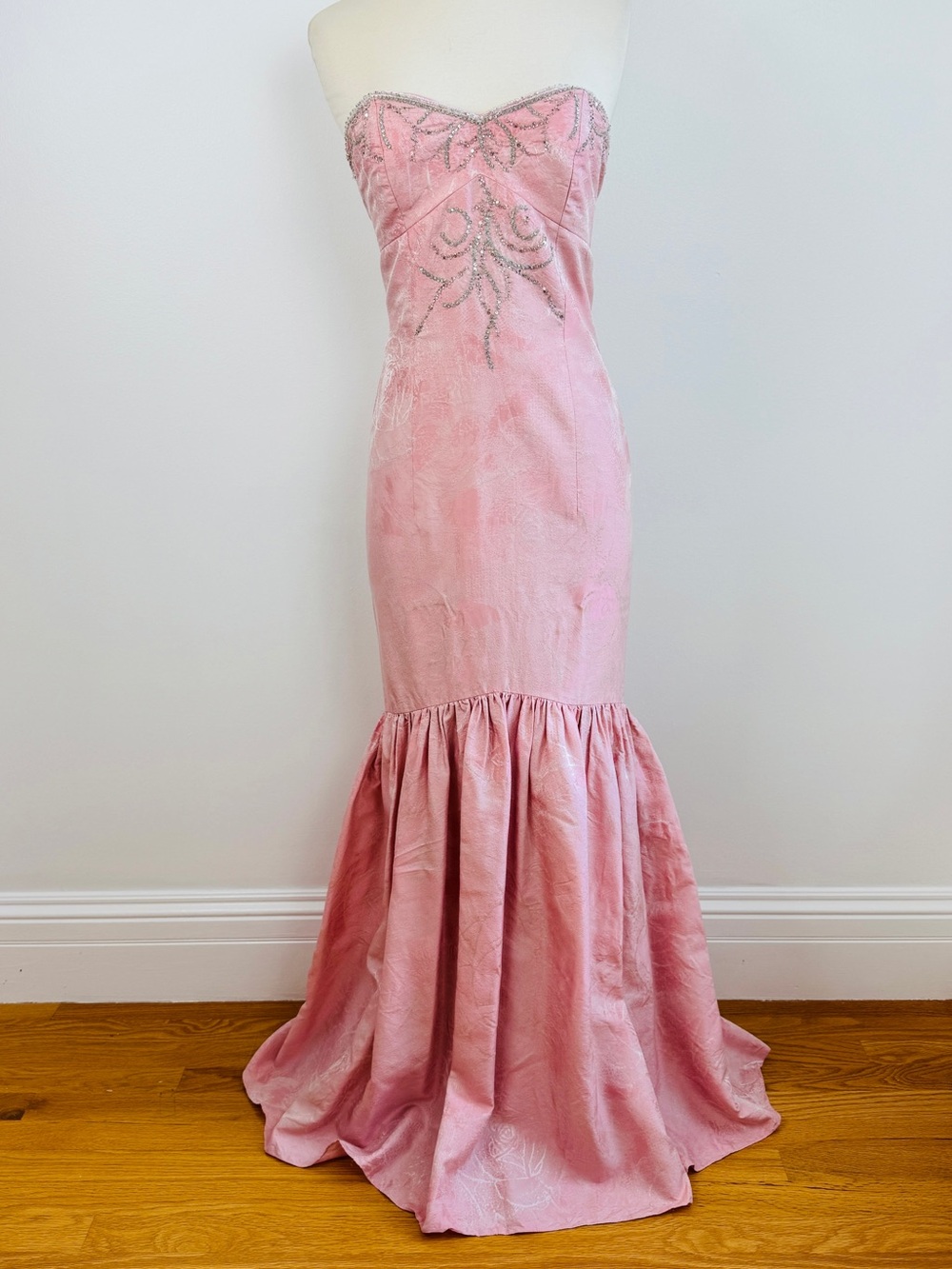 Vintage Badgley Mischka Gown Wedding Beaded Pink